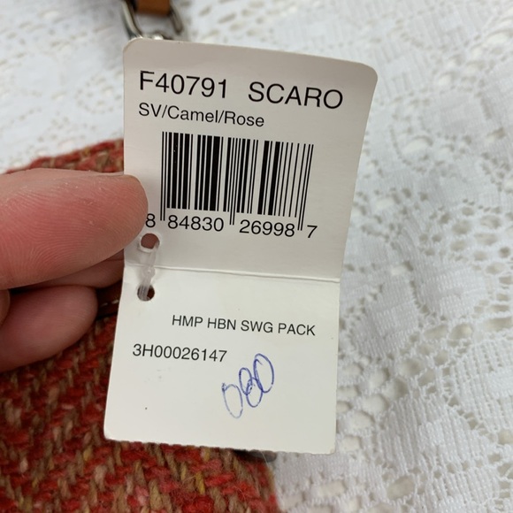 Coach SCARO swing pack Crossbody bag Camel Rose Wool Tweed Zip bag NEW NWT - Picture 5 of 14